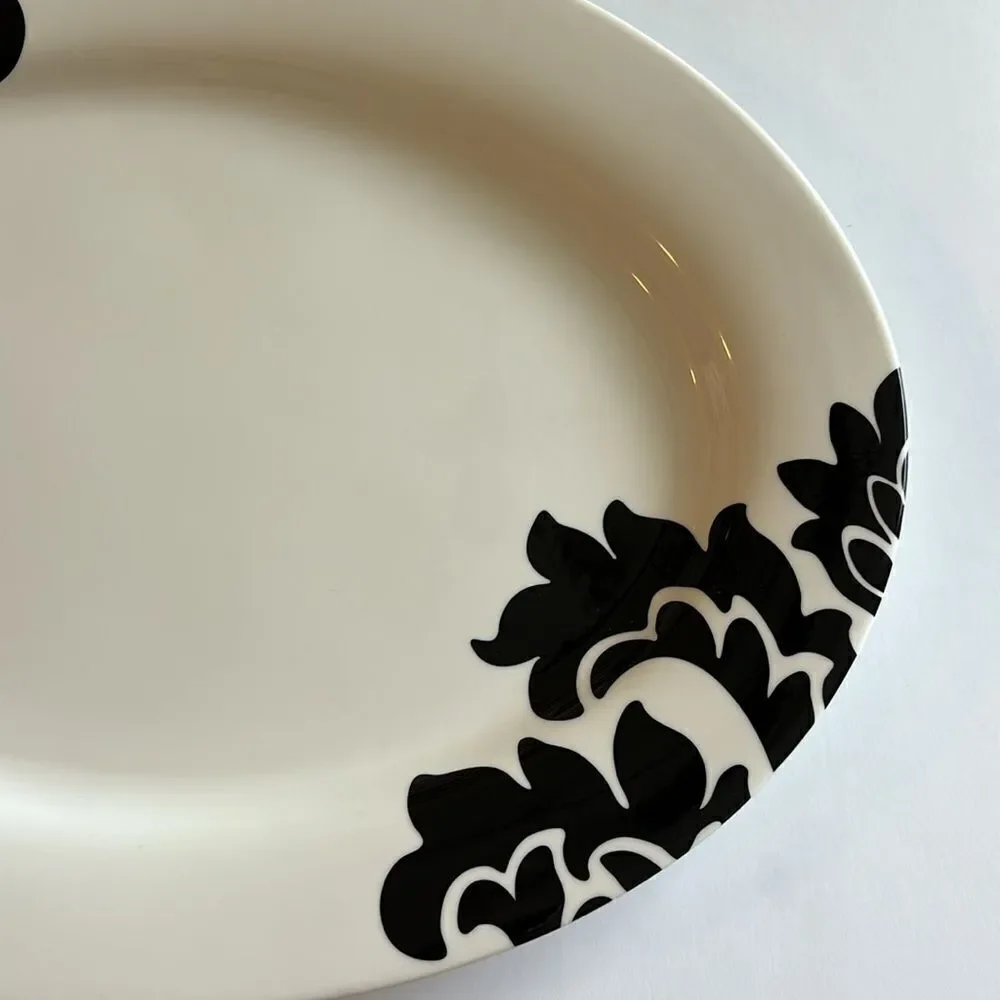 Martha Stewart Collection Lisbon Large Oval Serving Platter Black White Macy’s